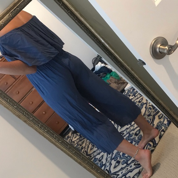 Strapless Blue Romper - Picture 4 of 5